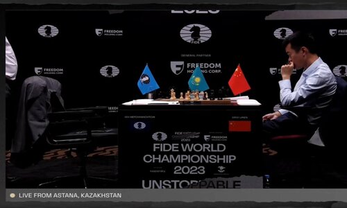 Ding at the chess championship